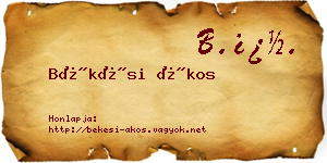 Békési Ákos névjegykártya