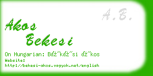 akos bekesi business card